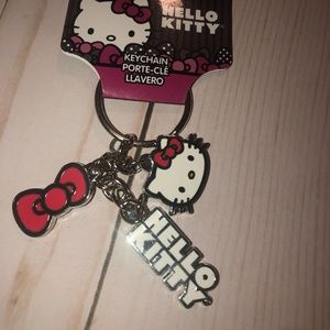 Hello Kitty Keychain Keyring Metal Enamel Charms Clip